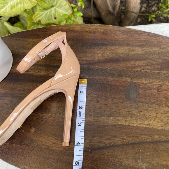 Stuart Weitzman Nudistcurve Patent adobe Nude color Ankle strap sandal size 7.5 - Picture 6 of 16